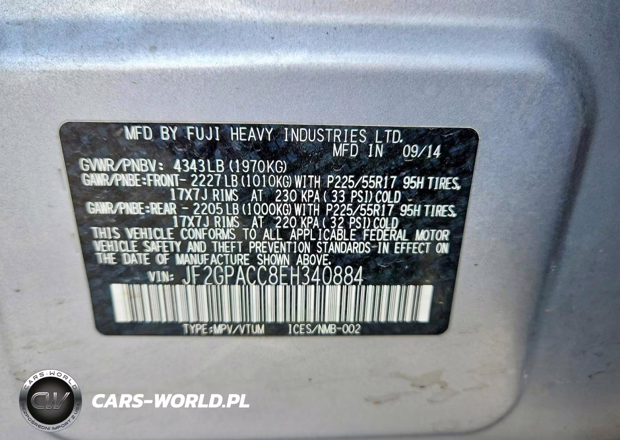 2014 Subaru Xv Crosstrek 2.0 Premium VIN:JF2GPACC8EH340884 - 13
