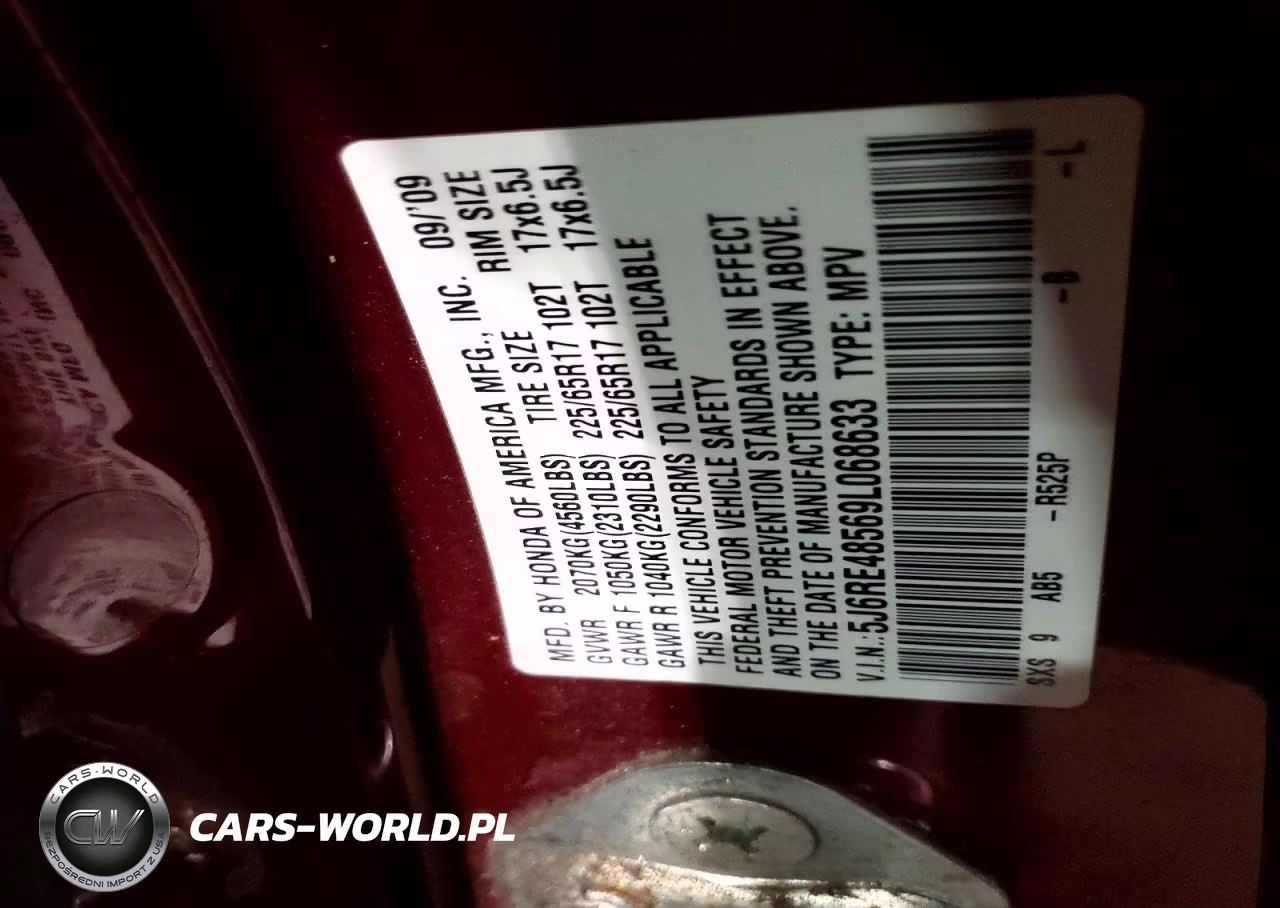 2009 Honda Cr-V Ex VIN:5J6RE48569L068633 - 13