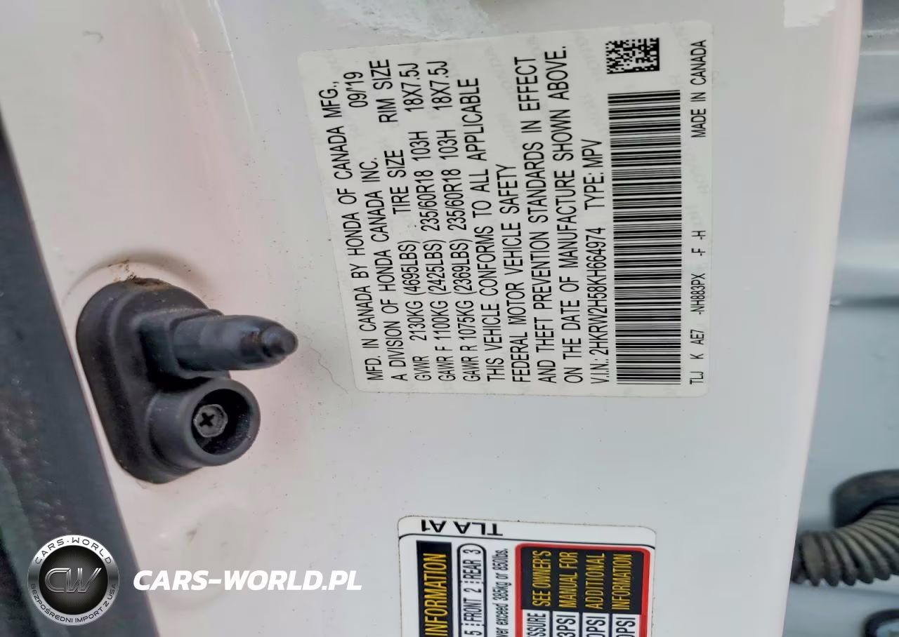 2019 Honda Cr-V Ex VIN:2HKRW2H58KH664974 - 13