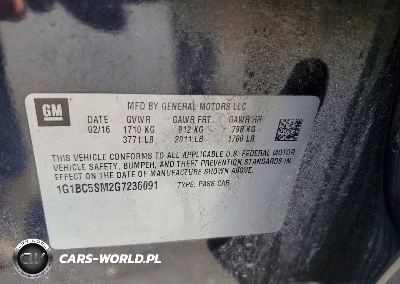 2016 Chevrolet Cruze Ls VIN:1G1BC5SM2G7236091 - 12