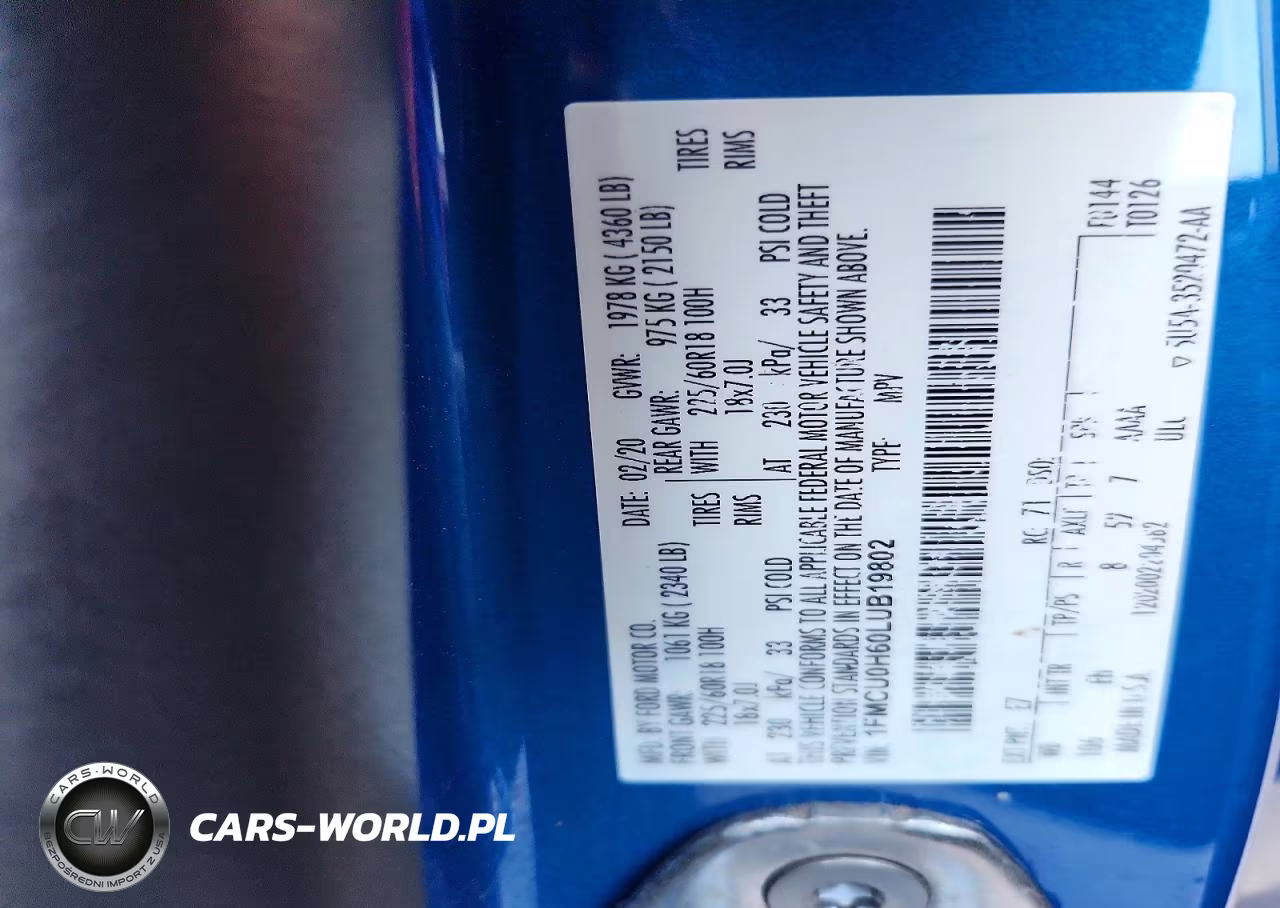 2020 Ford Escape Sel VIN:1FMCU0H60LUB19802 - 13