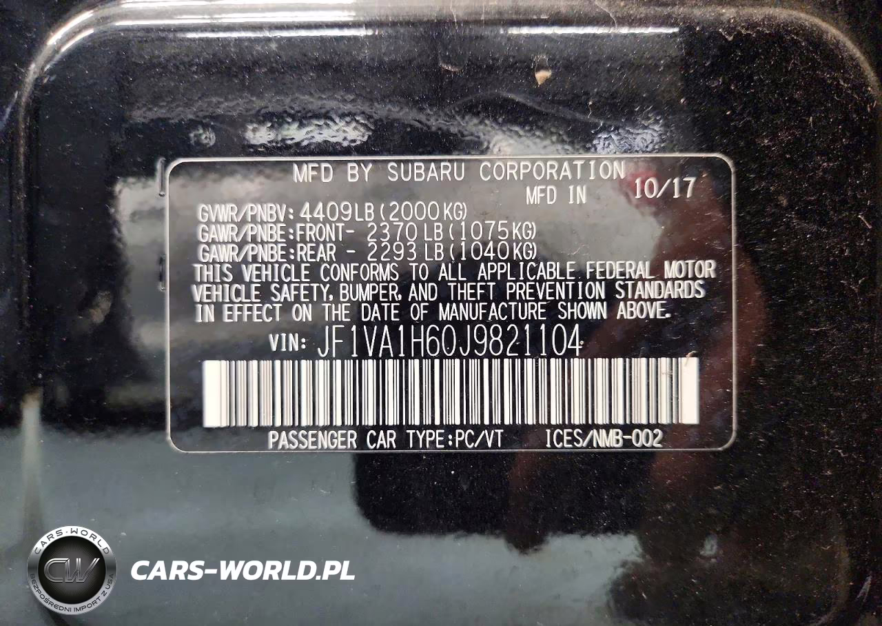 2018 Subaru Wrx Limited VIN:JF1VA1H60J9821104 - 12