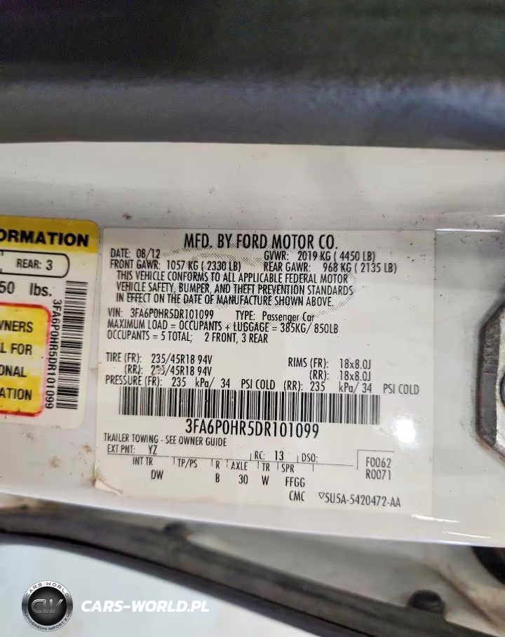 2013 Ford Fusion Se VIN:3FA6P0HR5DR101099 - 12