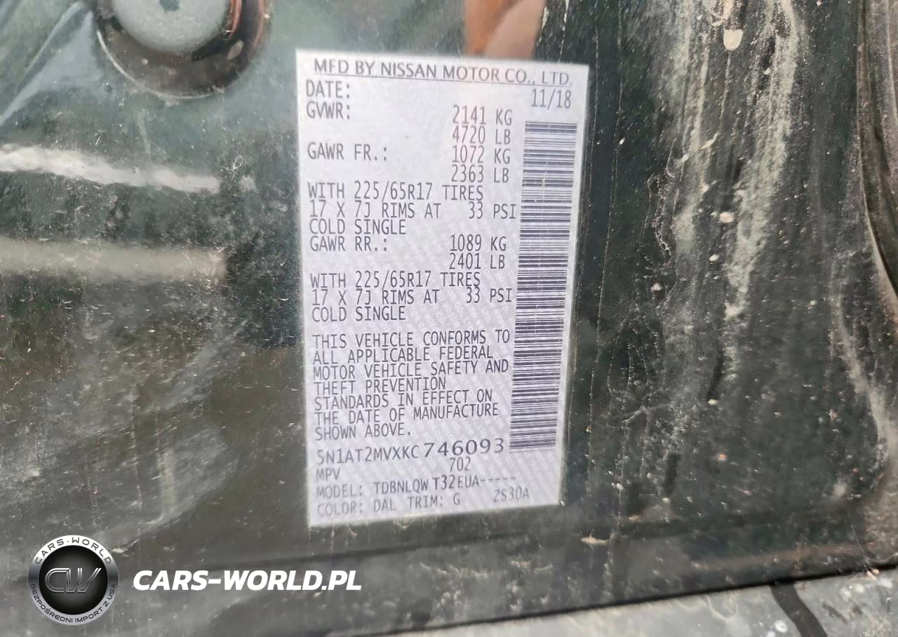 2019 Nissan Rogue Sv VIN:5N1AT2MVXKC746093 - 13