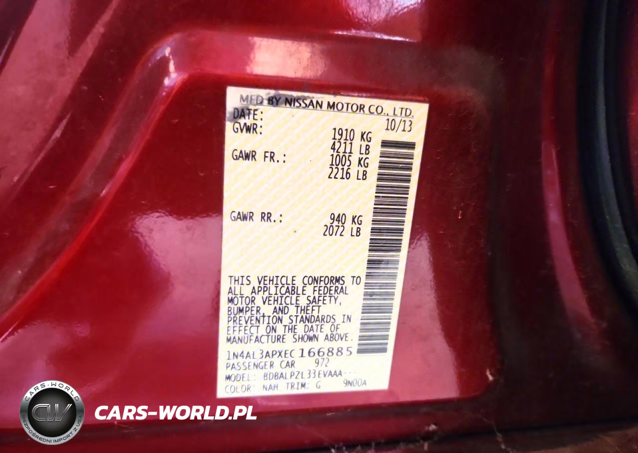 2014 Nissan Altima 2.5 VIN:1N4AL3APXEC166885 - 12