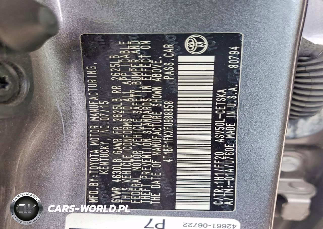 2015 Toyota Camry Se VIN:4T1BF1FKXFU988858 - 12