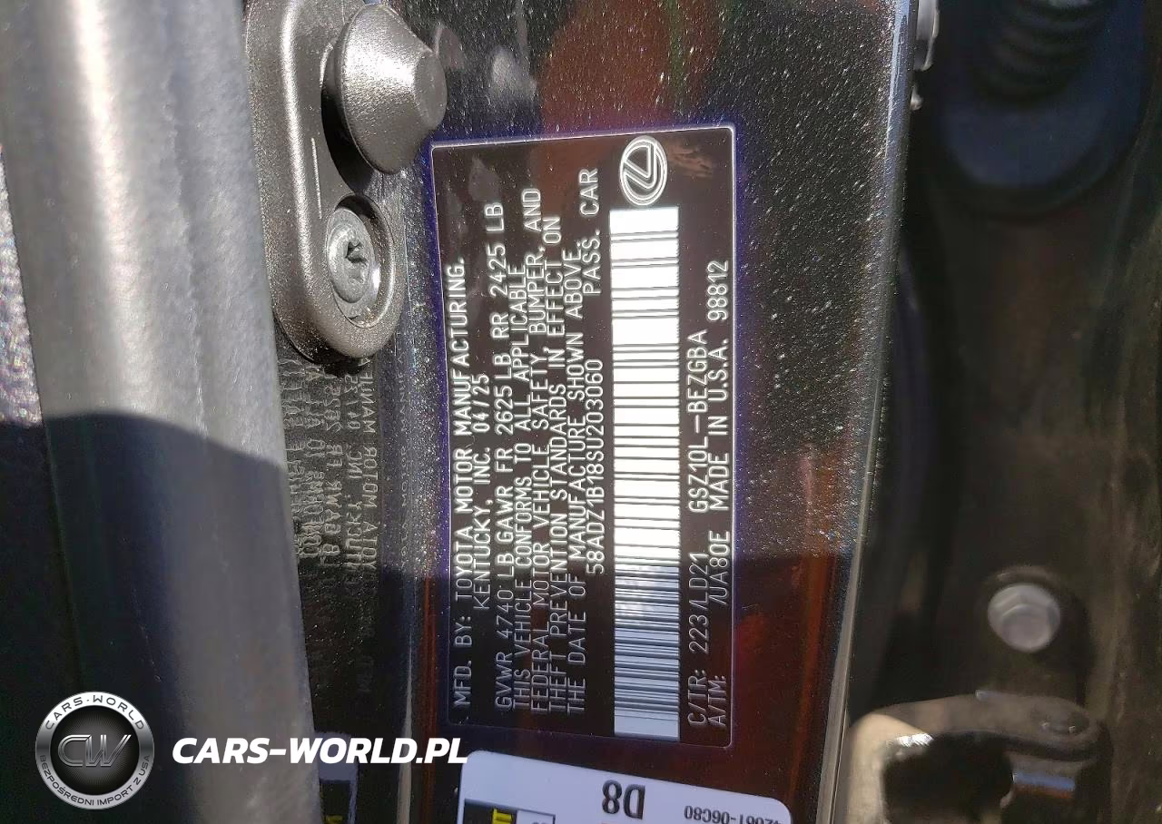 2025 Lexus Es 350 Base VIN:58ADZ1B18SU203060 - 13