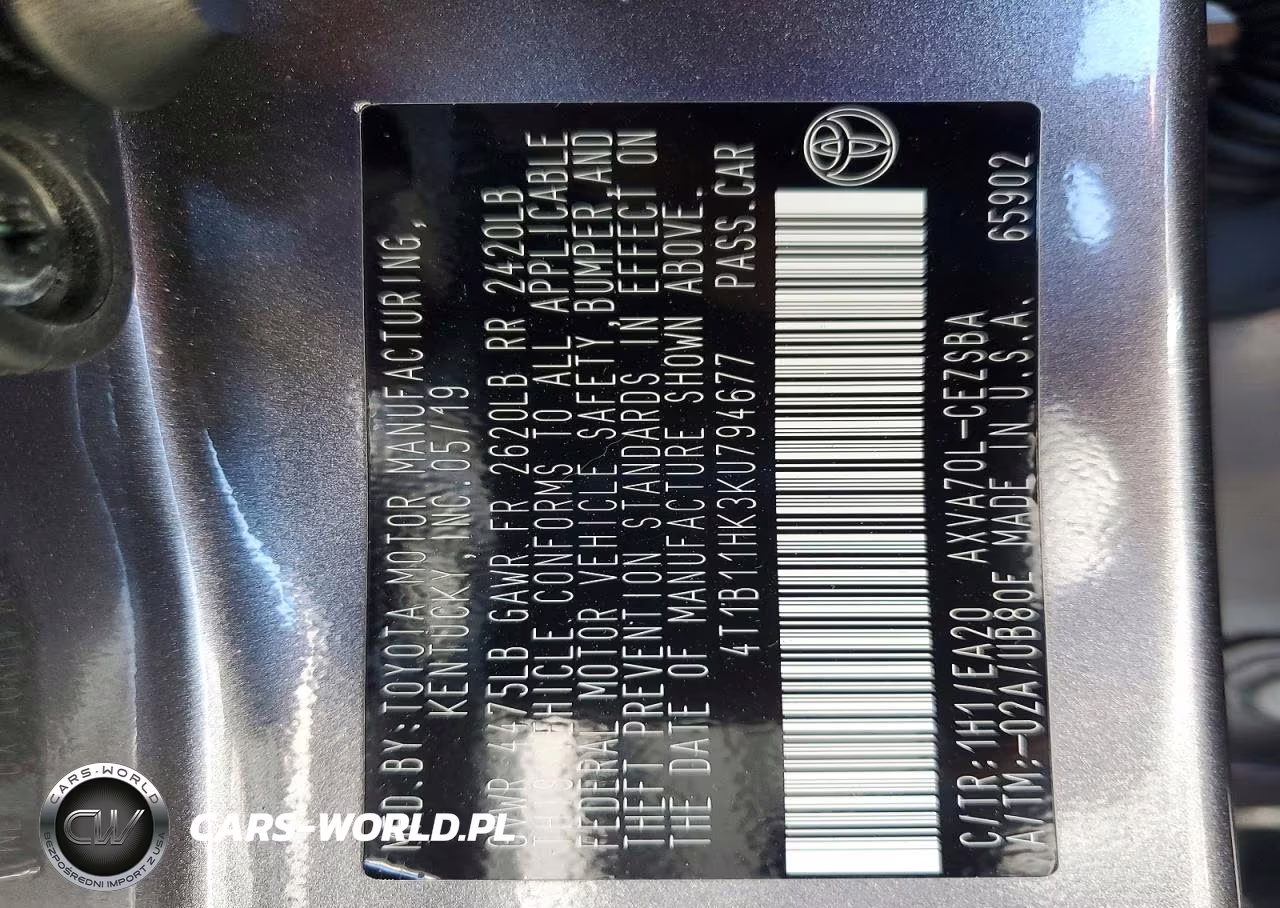 2019 Toyota Camry Se VIN:4T1B11HK3KU794677 - 13