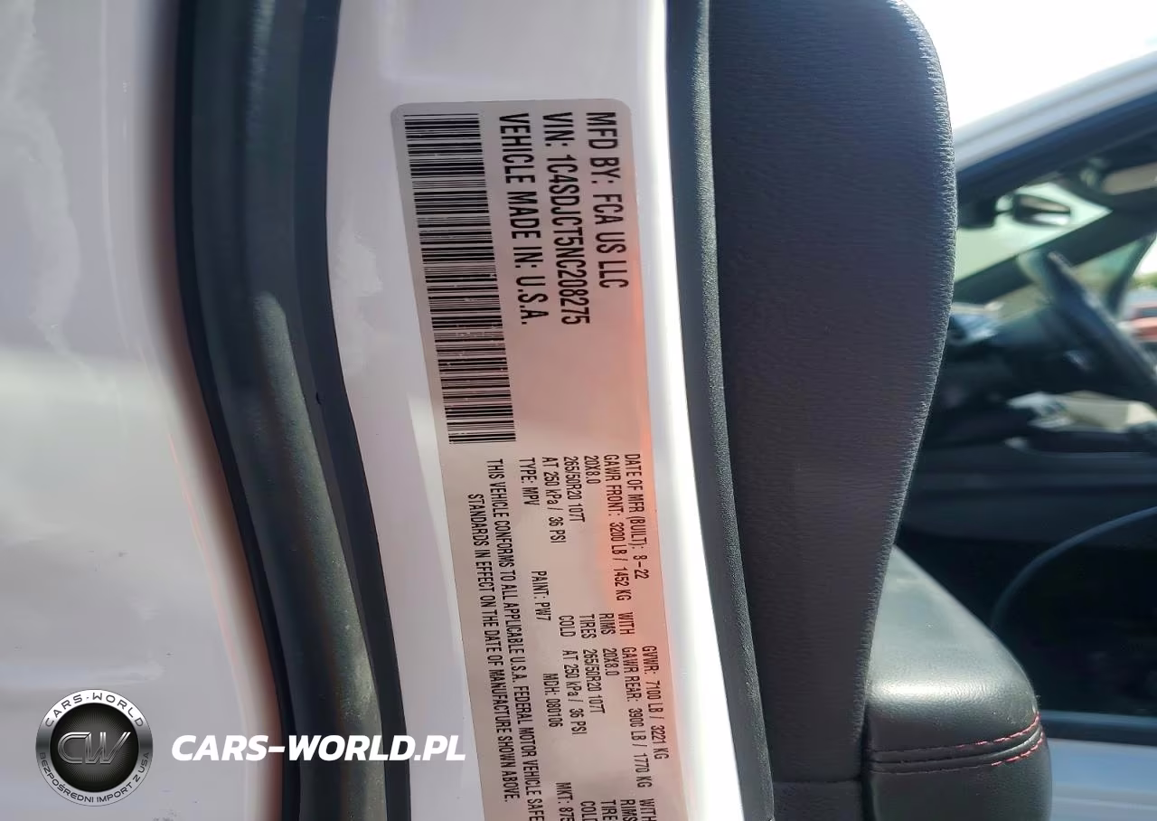 2022 Dodge Durango R-T VIN:1C4SDJCT5NC208275 - 13