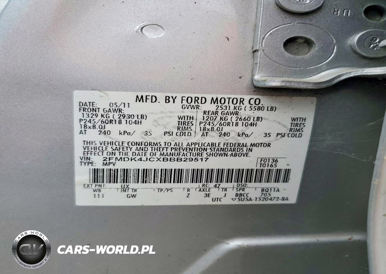 2011 Ford Edge Sel VIN:2FMDK4JCXBBB29517 - 14