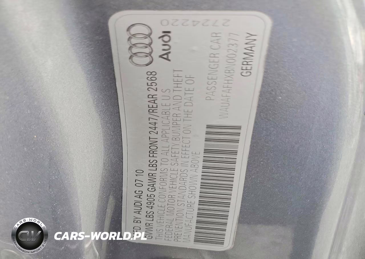 2011 Audi A5 Premium VIN:WAUAFAFHXBN002377 - 13