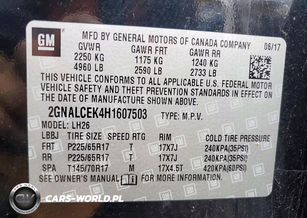 2017 Chevrolet Equinox Lt VIN:2GNALCEK4H1607503 - 14