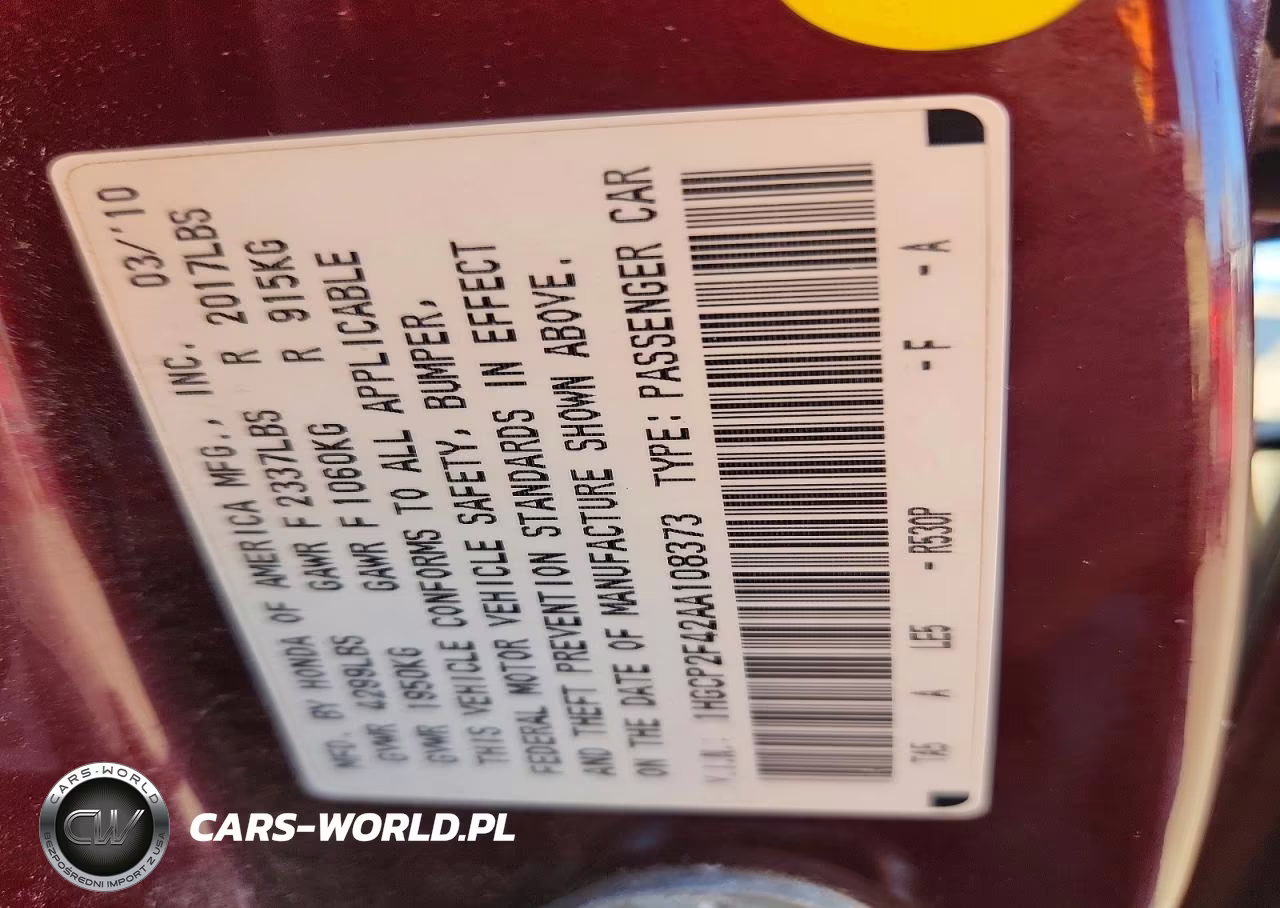 2010 Honda Accord Lxp VIN:1HGCP2F42AA108373 - 13