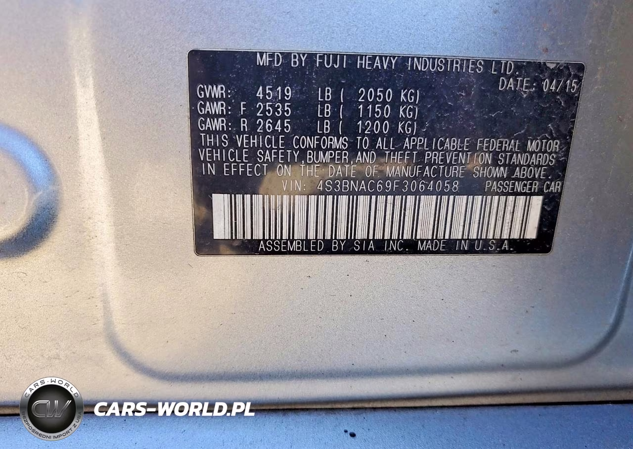 2015 Subaru Legacy 2.5I Premium VIN:4S3BNAC69F3064058 - 13