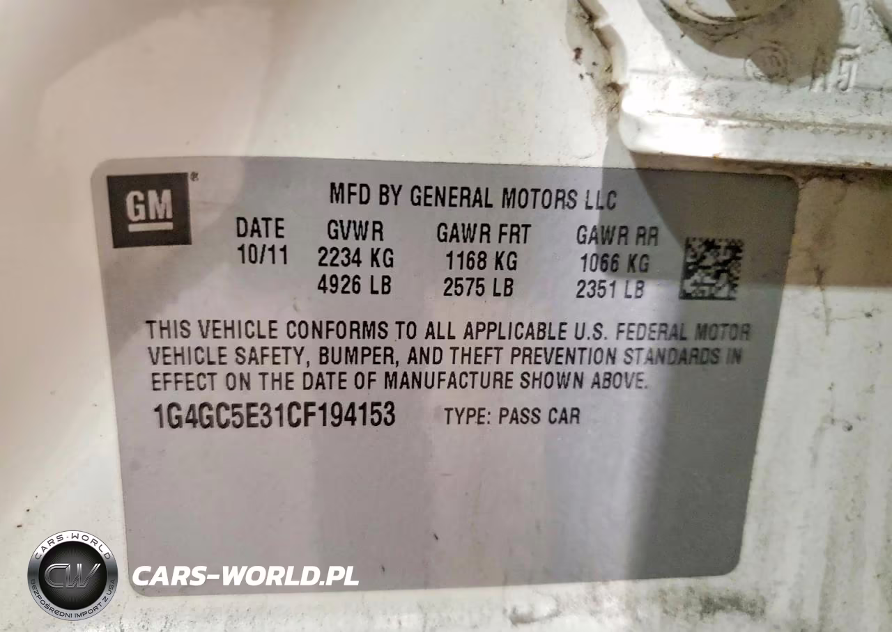 2012 Buick Lacrosse VIN:1G4GC5E31CF194153 - 12
