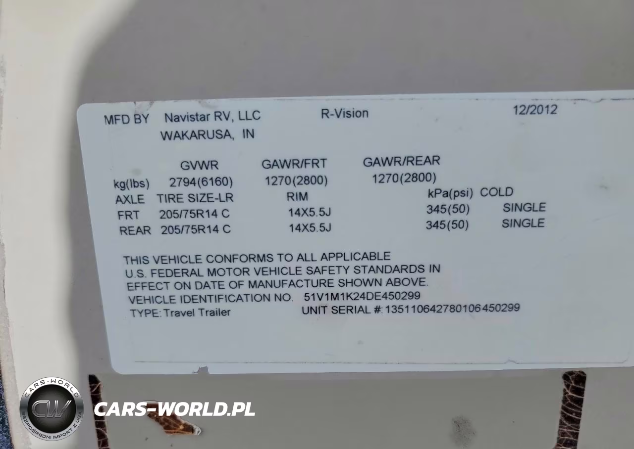 2013 R-Vision Trail Lite Camper VIN:51V1M1K24DE450299 - 10