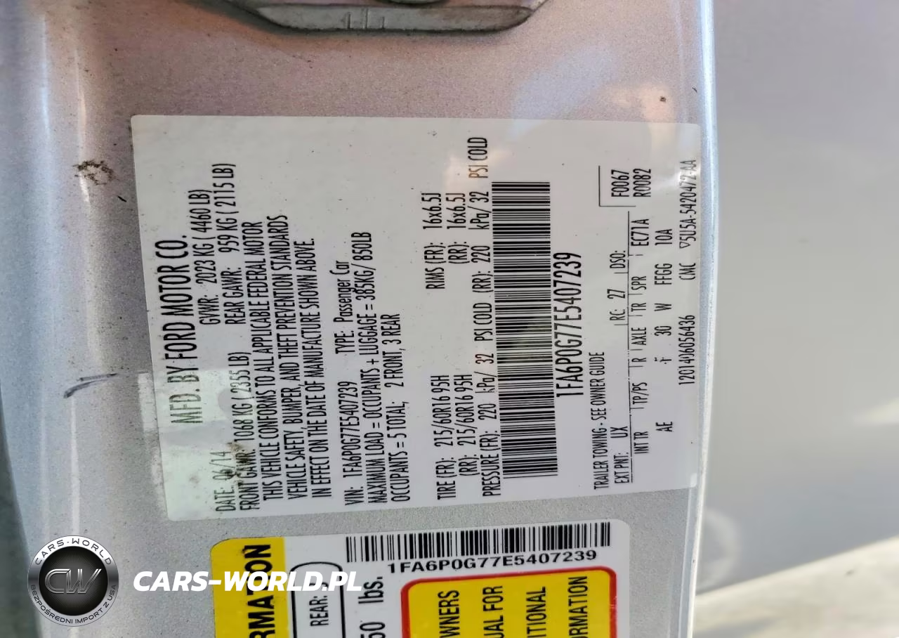 2014 Ford Fusion S VIN:1FA6P0G77E5407239 - 13