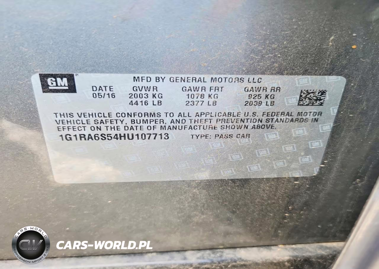2017 Chevrolet Volt Lt VIN:1G1RA6S54HU107713 - 12