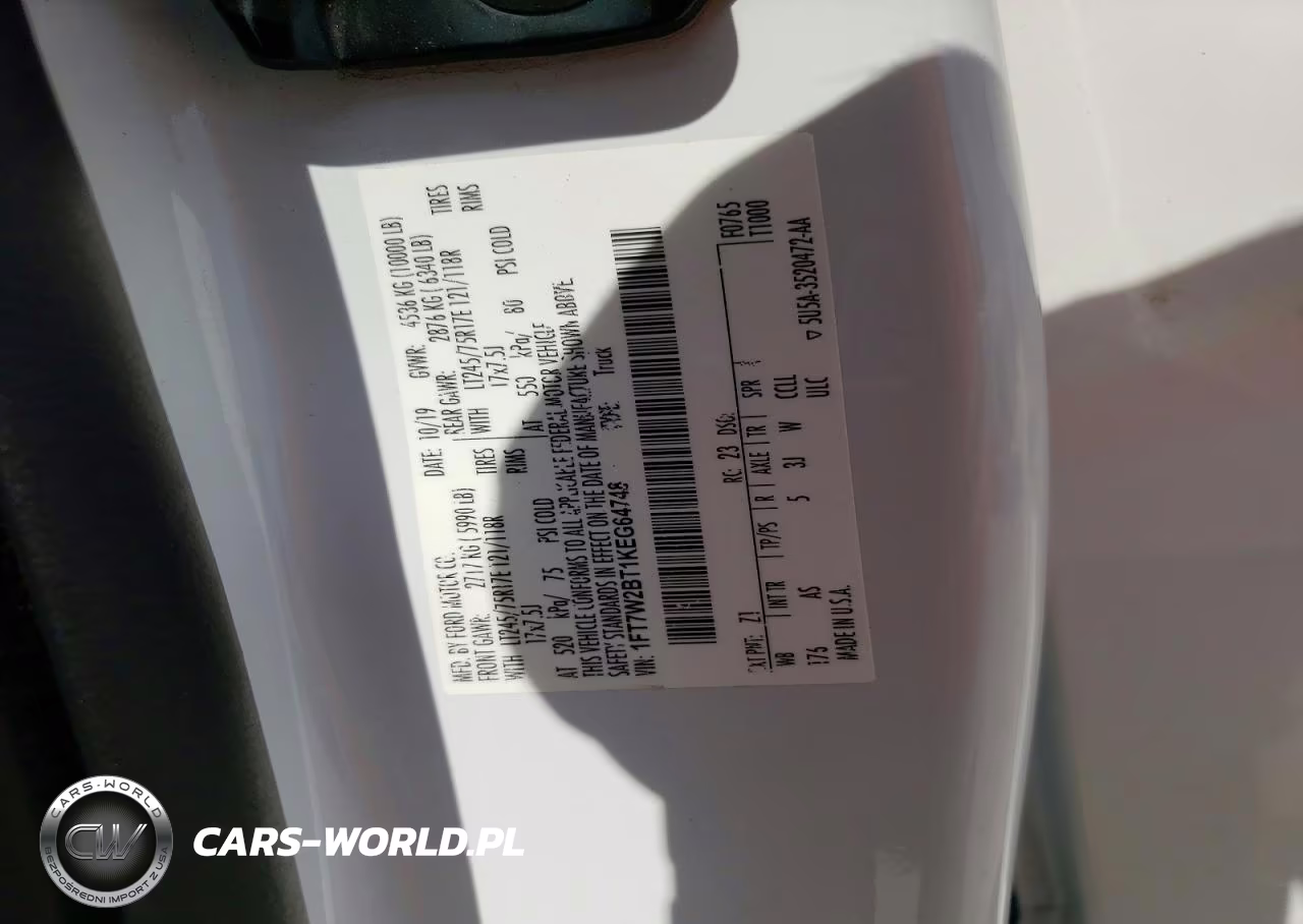 2019 Ford F250 Super Duty VIN:1FT7W2BT1KEG64748 - 12