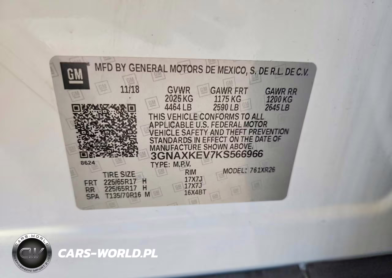 2019 Chevrolet Equinox Lt VIN:3GNAXKEV7KS566966 - 12