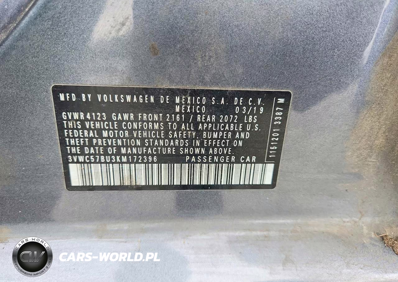2019 Volkswagen Jetta S VIN:3VWC57BU3KM172396 - 12