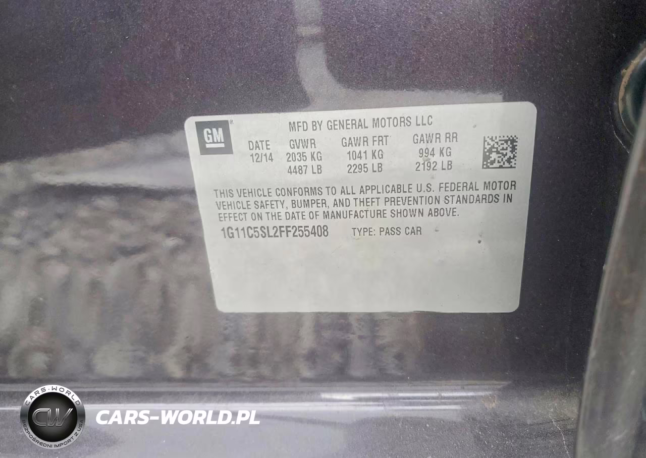 2015 Chevrolet Malibu 1Lt VIN:1G11C5SL2FF255408 - 12