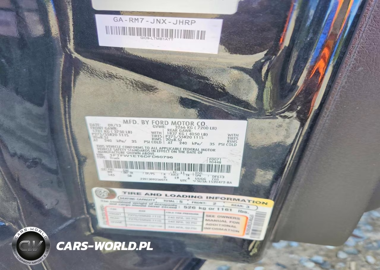 2013 Ford F150 Supercrew VIN:1FTFW1ET6DFD60796 - 12