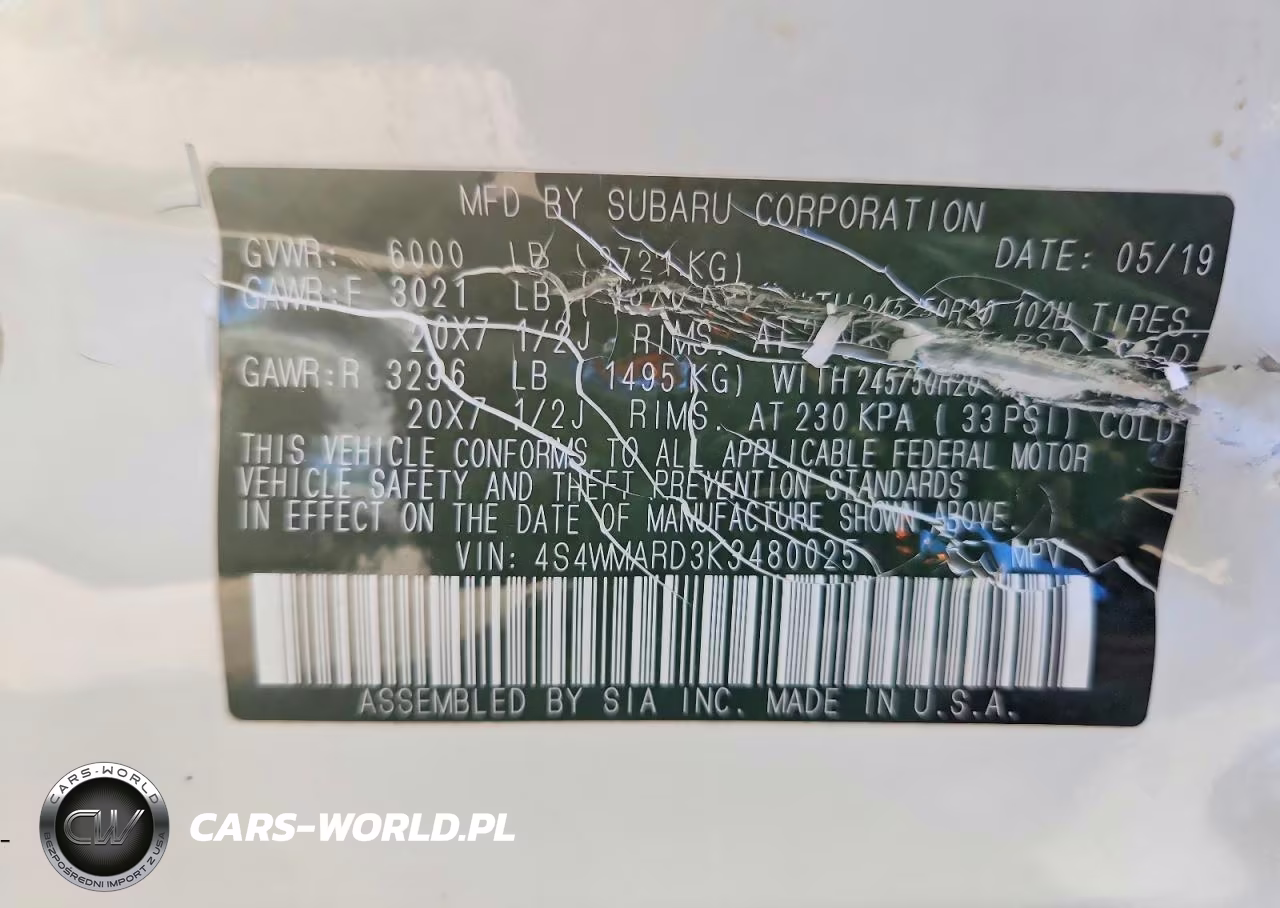 2019 Subaru Ascent Touring VIN:4S4WMARD3K3480025 - 12