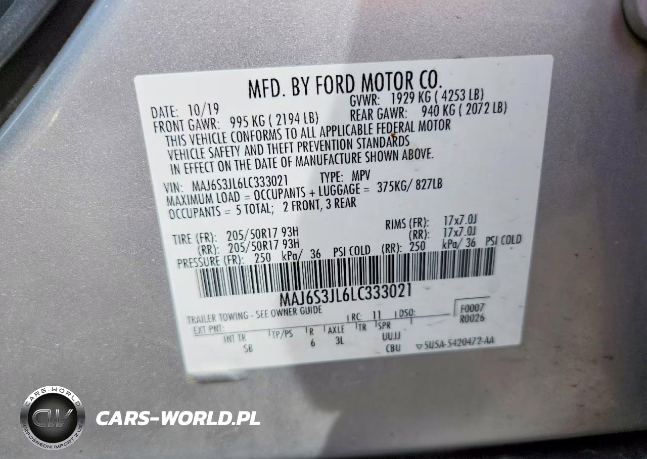2020 Ford Ecosport Ses VIN:MAJ6S3JL6LC333021 - 12