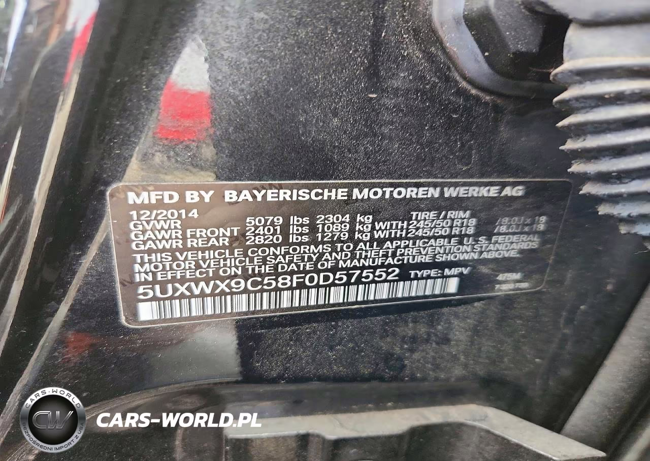 2015 BMW X3 xDrive28I VIN:5UXWX9C58F0D57552 - 13