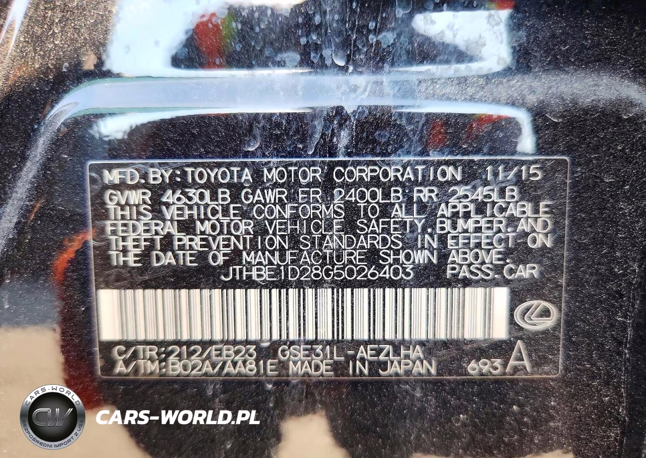 2016 Lexus Is 350 VIN:JTHBE1D28G5026403 - 13