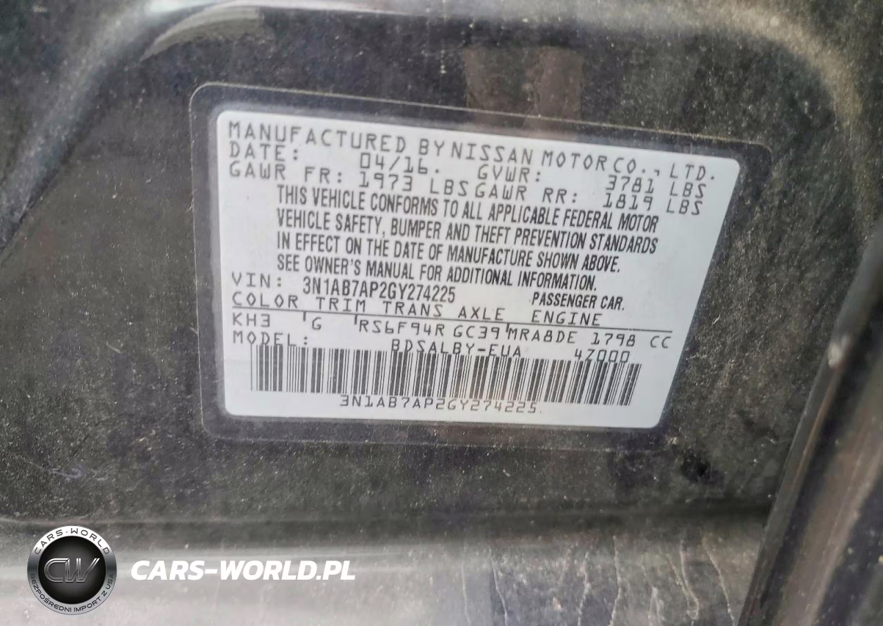 2016 Nissan Sentra S VIN:3N1AB7AP2GY274225 - 12