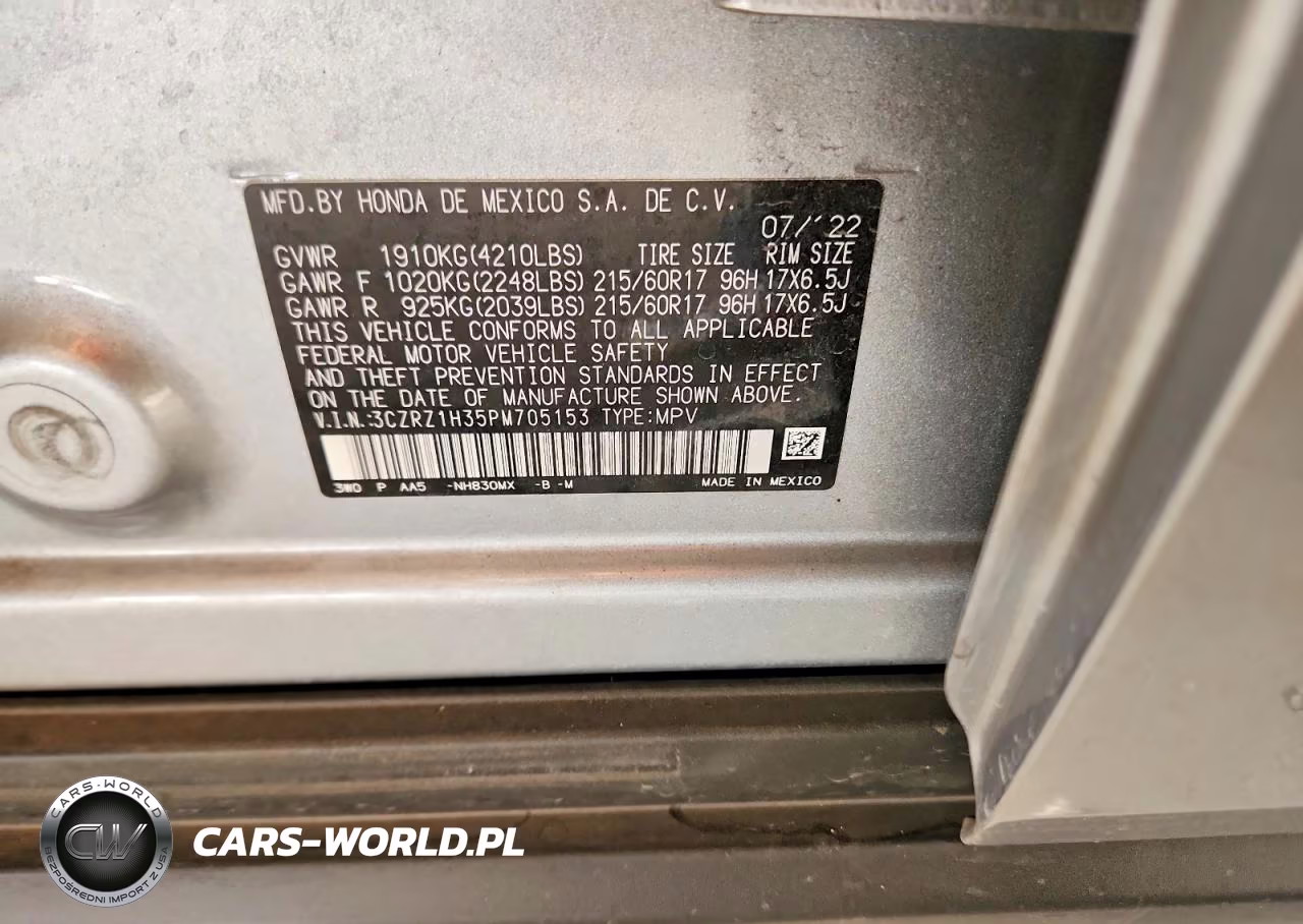 2023 Honda Hr-V Lx VIN:3CZRZ1H35PM705153 - 13