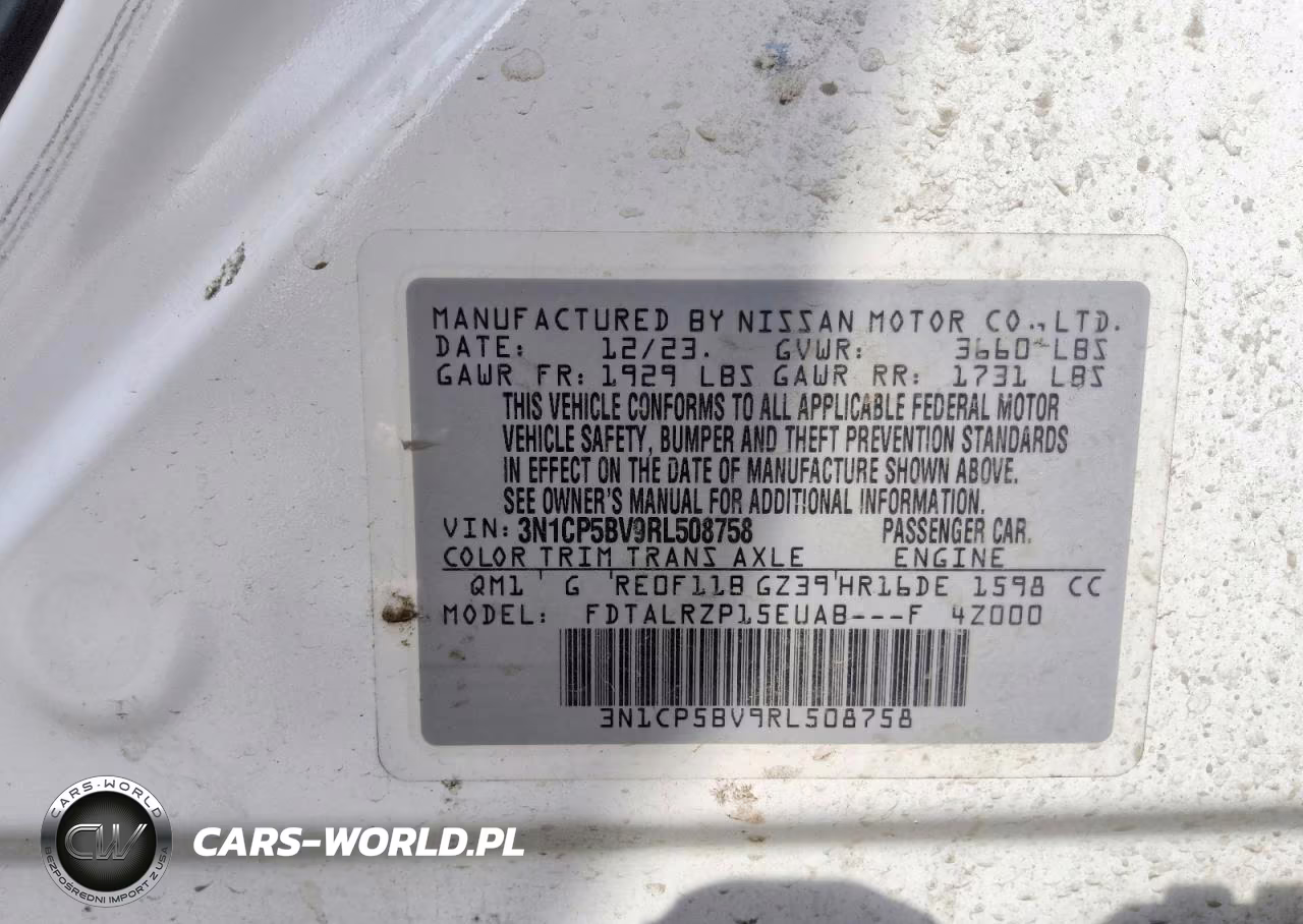 2024 Nissan Kicks S VIN:3N1CP5BV9RL508758 - 5