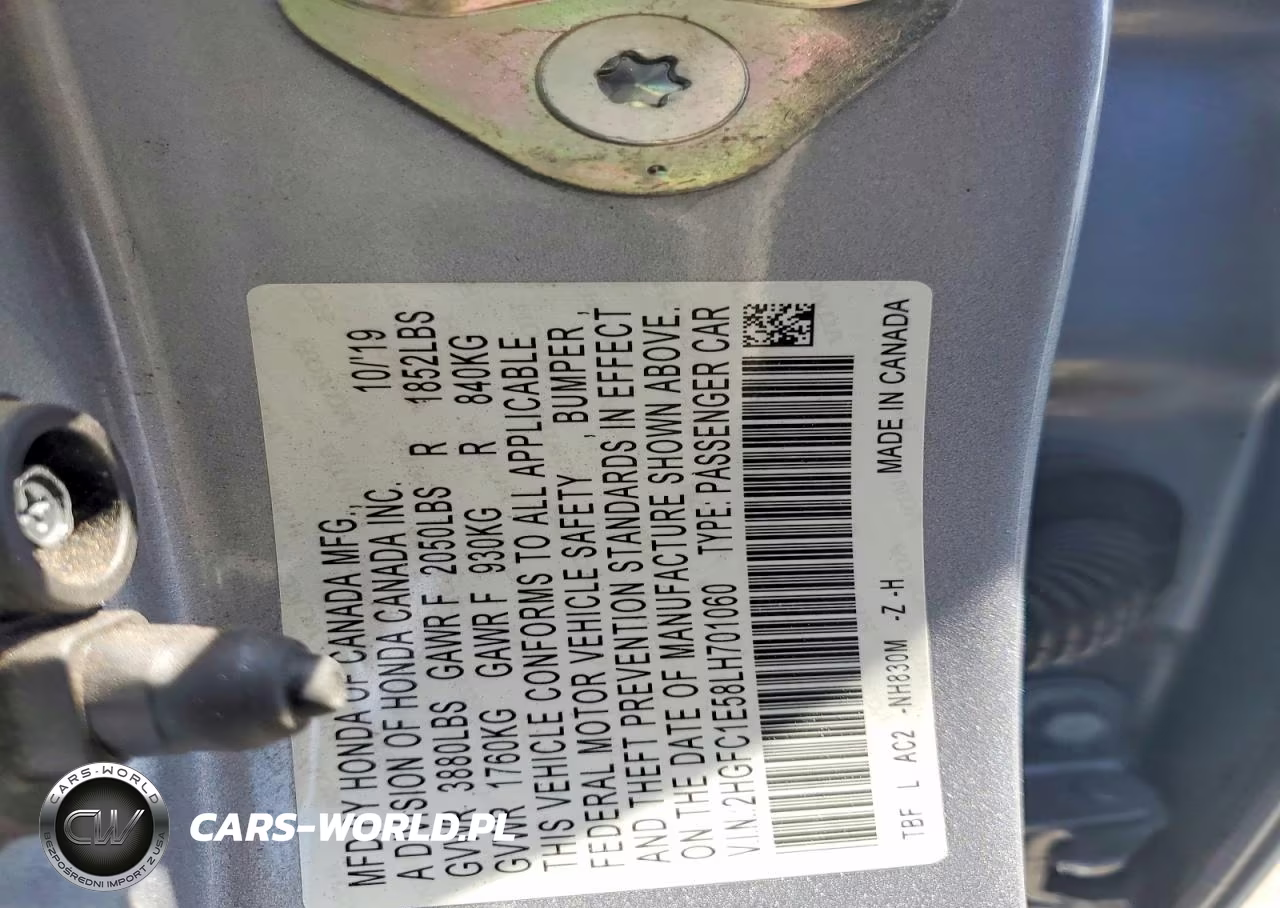 2020 Honda Civic Si VIN:2HGFC1E58LH701060 - 12