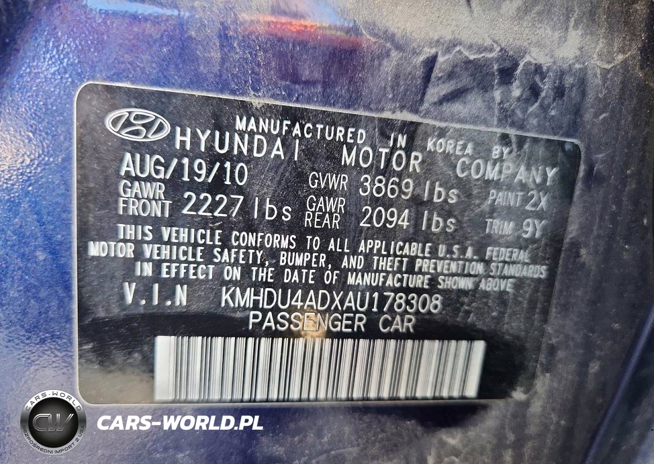 2010 Hyundai Elantra Se VIN:KMHDU4ADXAU178308 - 12
