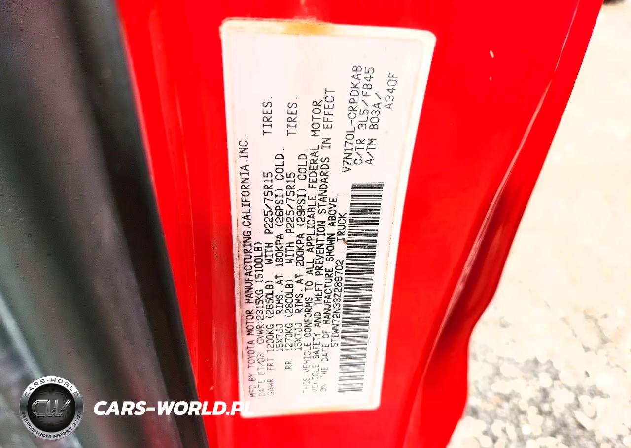 2003 Toyota Tacoma V6 VIN:5TEWN72N33Z289702 - 12