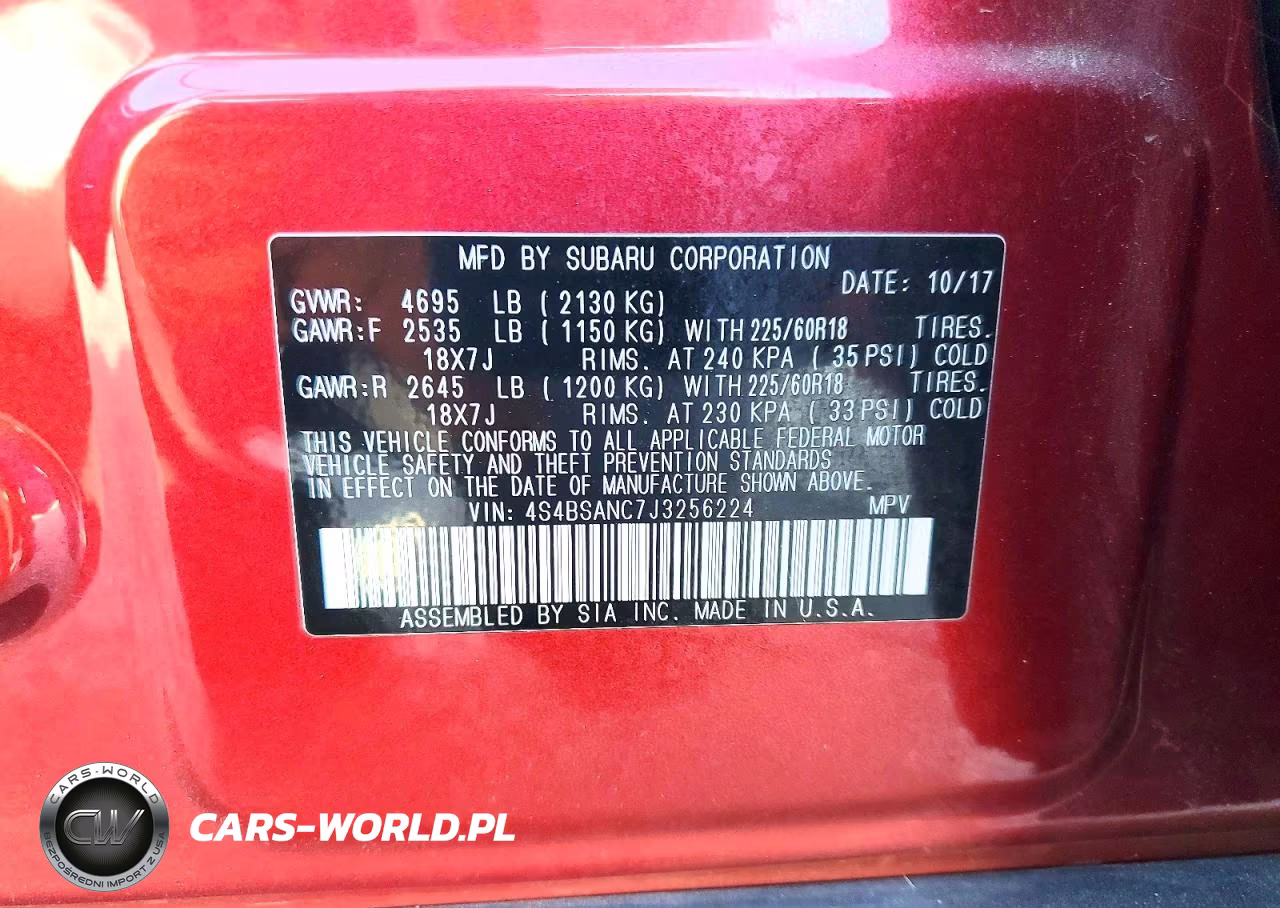 2018 Subaru Outback 2.5I Limited VIN:4S4BSANC7J3256224 - 12