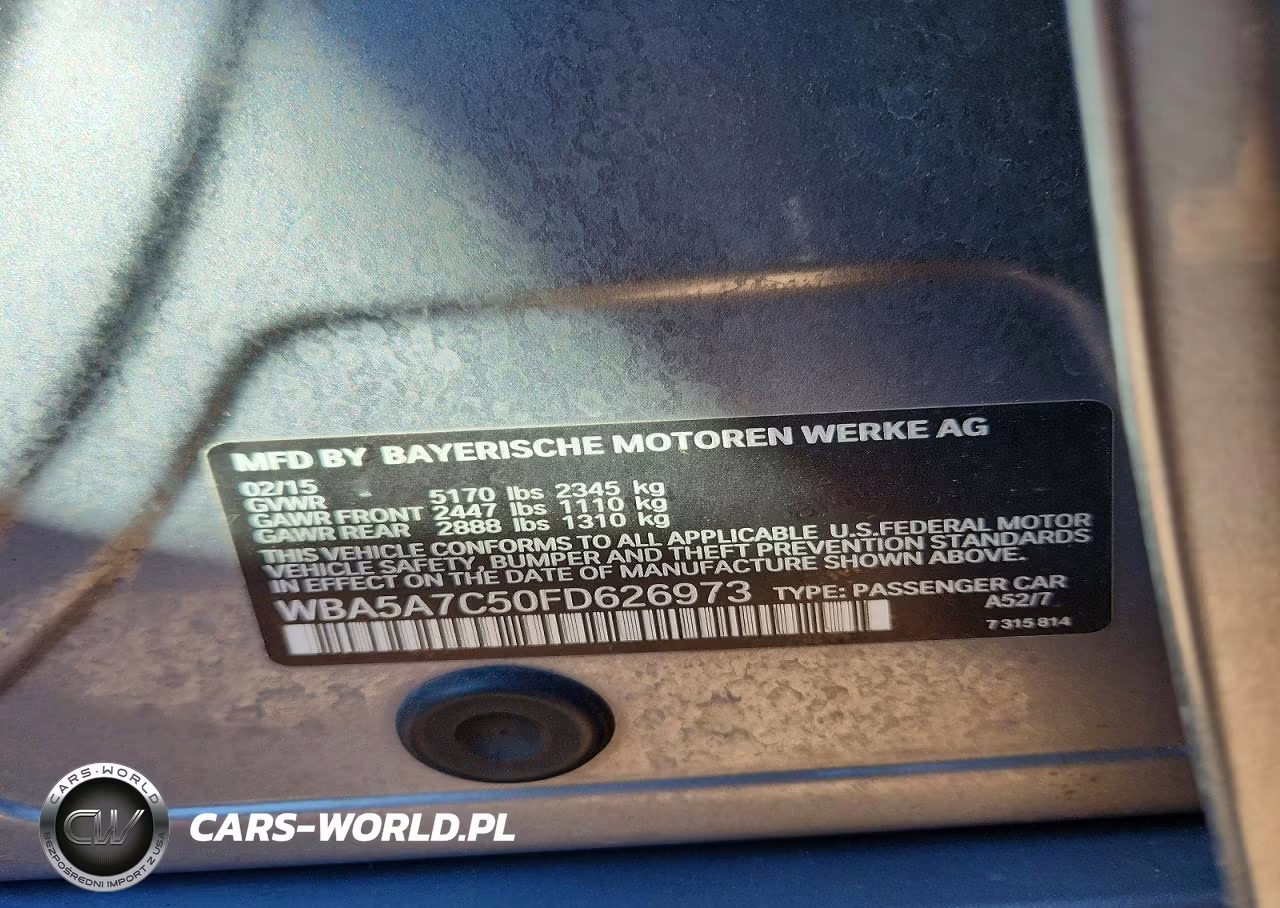 2015 BMW 528 Xi VIN:WBA5A7C50FD626973 - 12
