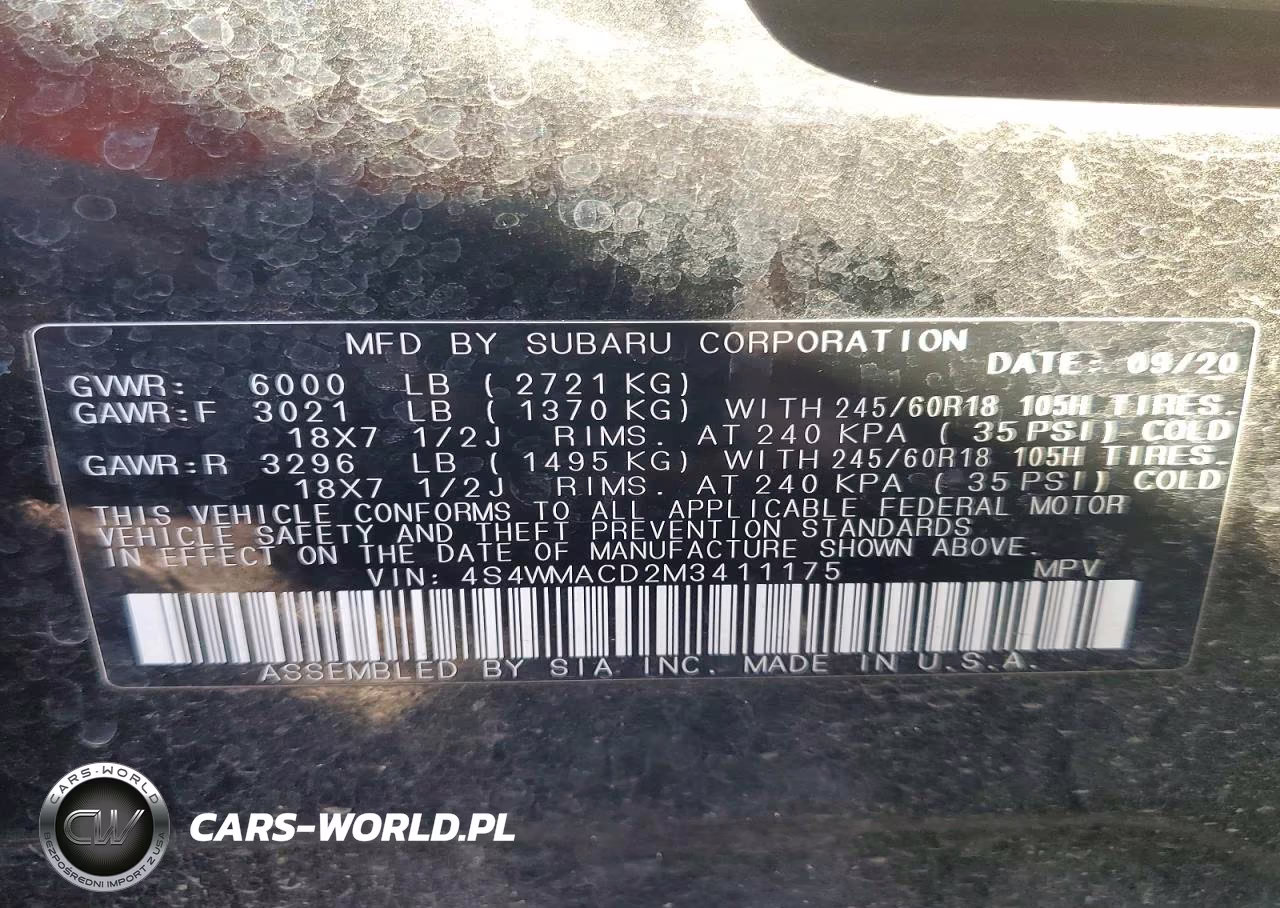 2021 Subaru Ascent Premium VIN:4S4WMACD2M3411175 - 13