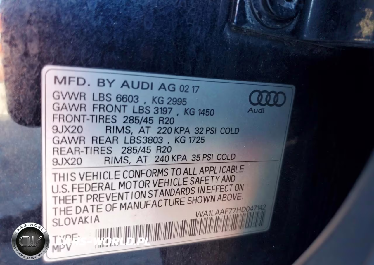 2017 Audi Q7 Premium Plus VIN:WA1LAAF77HD047142 - 13