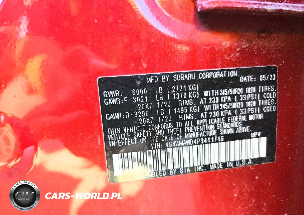 2023 Subaru Ascent Touring VIN:4S4WMAWD4P3441746 - 14