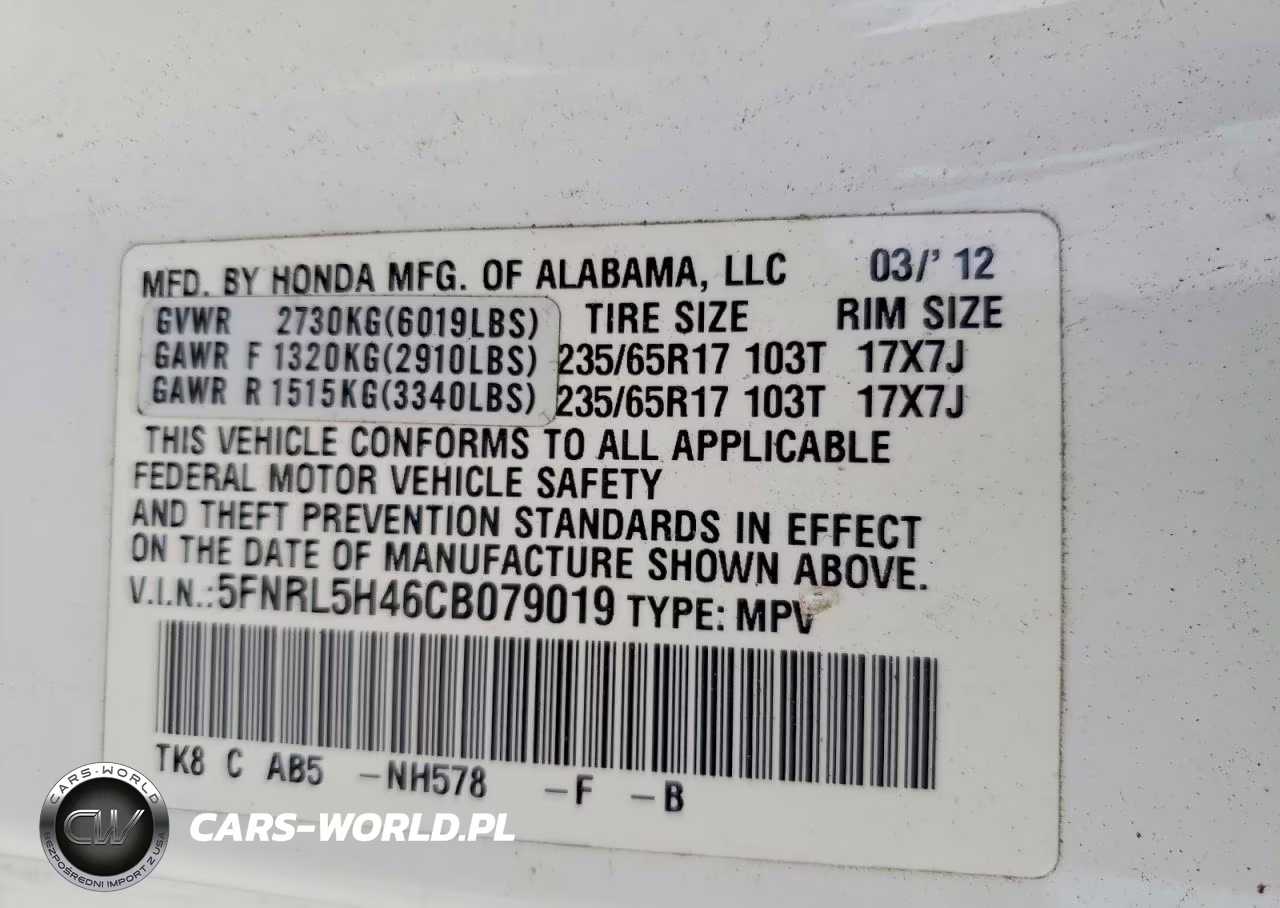 2012 Honda Odyssey Ex VIN:5FNRL5H46CB079019 - 13