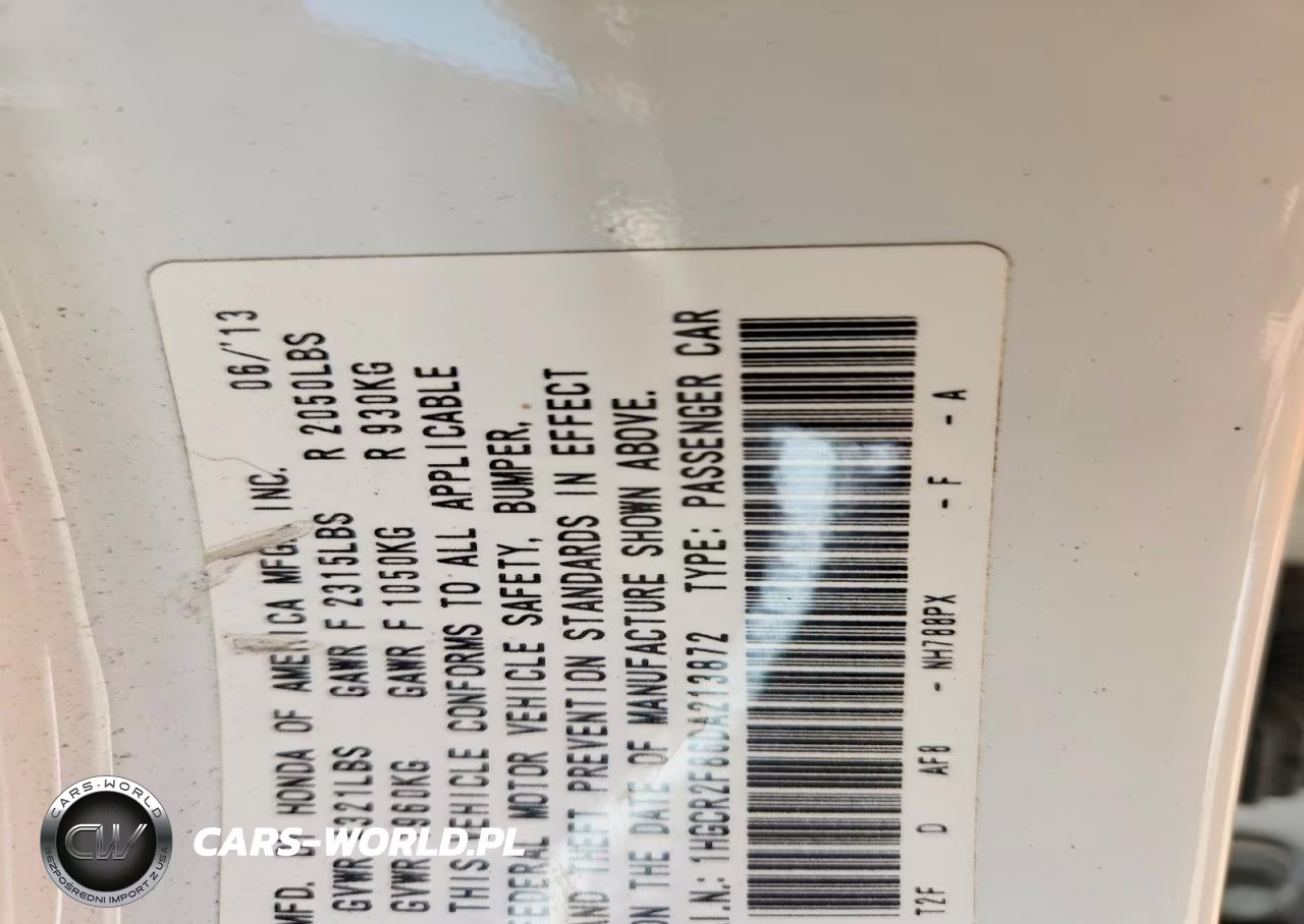 2013 Honda Accord Exl VIN:1HGCR2F86DA213872 - 12