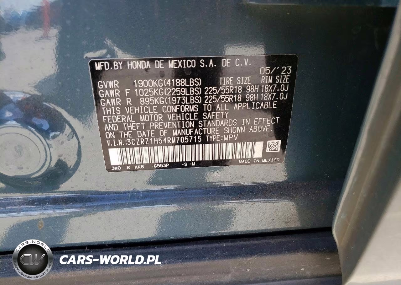 2024 Honda Hr-V Sport VIN:3CZRZ1H54RM705715 - 12