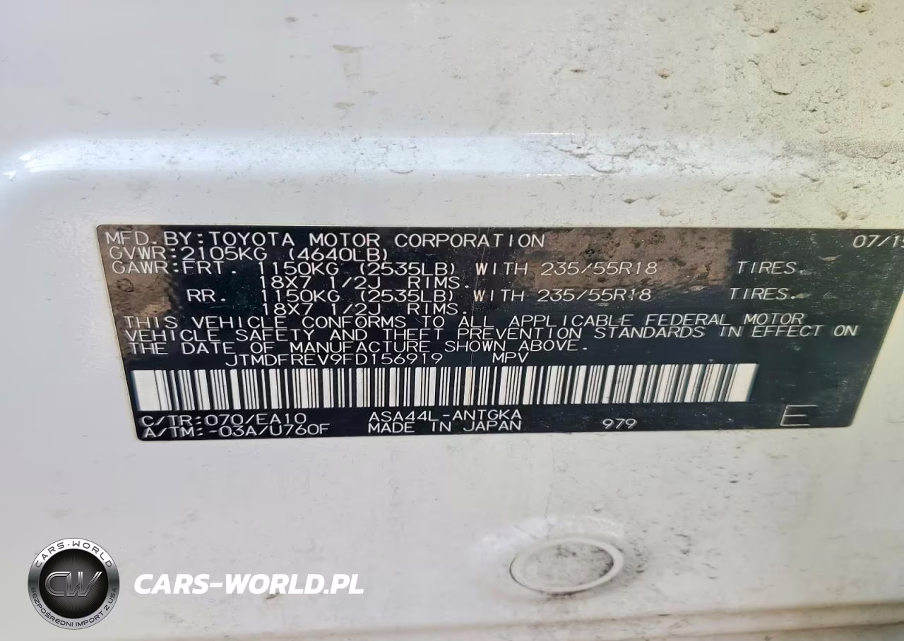 2015 Toyota Rav4 Limited VIN:JTMDFREV9FD156919 - 14