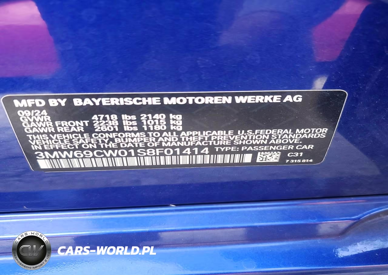 2025 BMW 330I VIN:3MW69CW01S8F01414 - 13