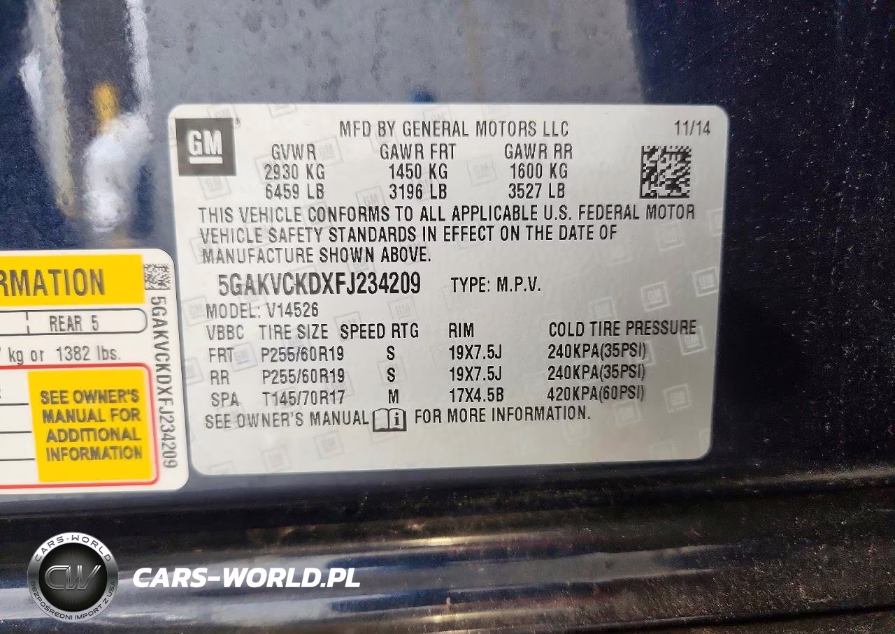 2015 Buick Enclave VIN:5GAKVCKDXFJ234209 - 13