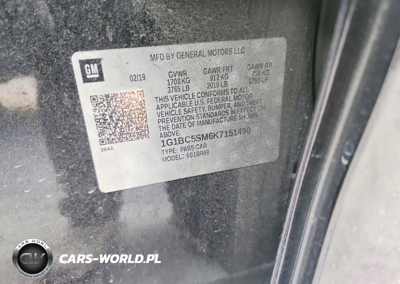 2019 Chevrolet Cruze Ls VIN:1G1BC5SM6K7151490 - 12