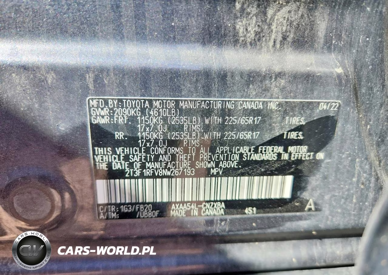 2022 Toyota Rav4 Le VIN:2T3F1RFV8NW267193 - 13